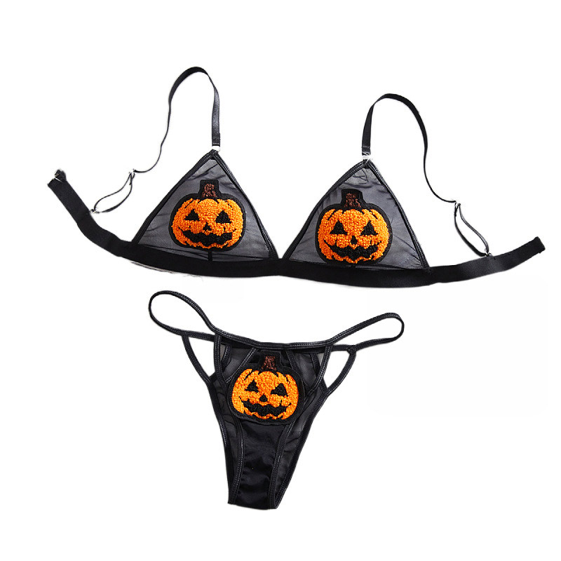 Sexy Bra Brief Set Halloween F - Lace Bralette Set ulasan dan harga